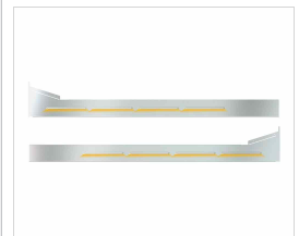PETERBILT 78" (OLD 70") LOUVERED "GLOW TRIM" SLEEPER & EXTENSION PANEL KIT (1987+) - 6" FACE | 12" AMBER LED GLOW STRIPS