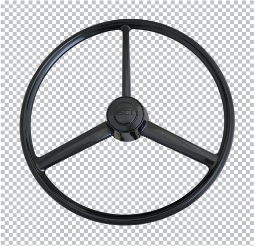 Retro Blackout - 20" Painted Black Polyurethane Rim, 3-Spoke, Matching Retro Ring-Steering Creations-571-3071-70132