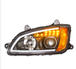 "Blackout" Projection Headlight W/LED Turn Signal & Position Light For 2008-2017 Kenworth T660