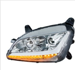 Chrome Projection Headlight W/ LED Position Light &amp; Signal For 2010-2016 PB 587 &amp; 2012-2020 579