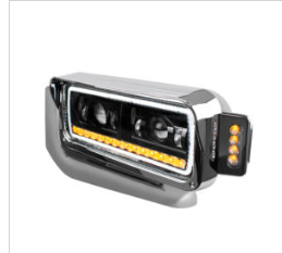 HIGH POWER LED BLACK PROJECTION HEADLIGHT ASSEMBLY WITH MOUNTING ARM & TURN SIGNAL