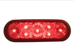 7 LED Oval Stop, Turn & Tail Light -  Red LED/Red Lens