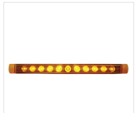 11 LED 17" Turn Signal Light Bar -  Amber LED/Clear Lens