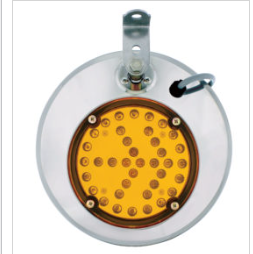 8 1/2" Stainless Steel Convex Mirror With LED