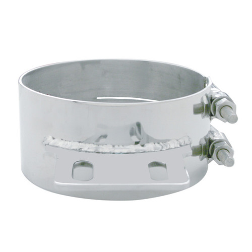 6" Stainless Steel Butt Joint Exhaust Clamp - Straight Bracket-United Pacific-10320