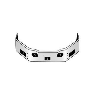 Kenworth T680 Light, Step and Tow Holes Bumper