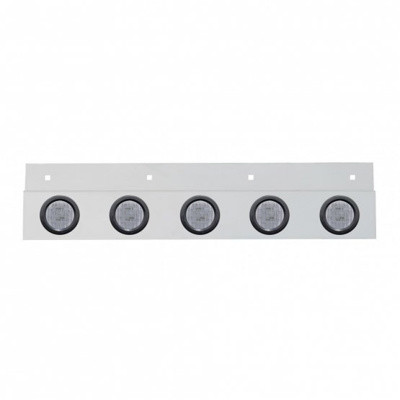 Stainless Top Mud Flap Plate With 5X 9 LED 2" Lights & Grommets