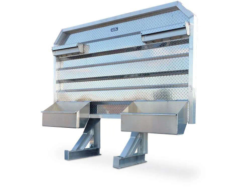 Flat/Open Semi Truck Headache Racks With Split Tray - Iconic Metal Gear