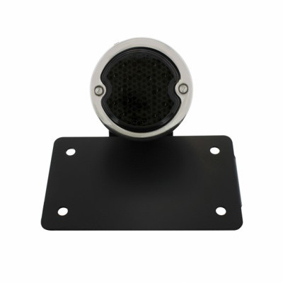 Black Horizontal Side Mount License Bracket With 1933-36 Ford Style LED Tail Light