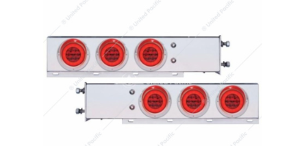 3-3/4" Bolt Pattern Deluxe Stainless Spring Loaded Light Bar With 6X 21 LED 4" GloLight (Pair)