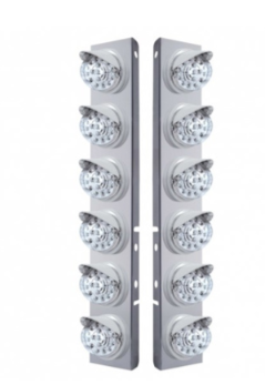 Stainless Front Air Cleaner Bracket With 12X 17 LED Clear Style Reflector Lights For Peterbilt