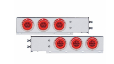 2-1/2" Bolt Pattern Stainless Spring Loaded Light Bar With 6X 21 LED 4" GloLight (Pair)