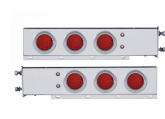 2-1/2" Bolt Pattern Stainless Spring Loaded Light Bar With 6X 36 LED 4" Lights (Pair)