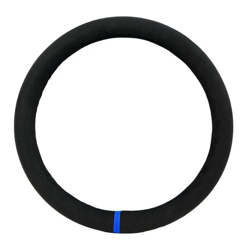 Heavy Duty 18" Steering Wheel Covers Black Suede With Blue Stripe-Grand General-54049