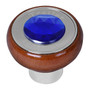 Trailer Script Air Valve Control Knob With Crystal - Blue (Large Rosewood)-Grand General-95911