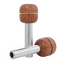 Chrome Tube With Round Walnut Wood Door Lock Knobs-Grand General-93312