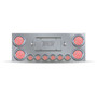 Stainless Steel Rear Center Panel With 4 X 4", 6 X 2" Dual Revolution (Red/Blue) & 2 License Light Leds-Trux-TU-9001L4
