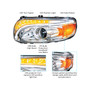 Chrome Projection Headlight W/LED Turn &amp; Position Light For 2008-15 PB 388 &amp; 2008-2020 389