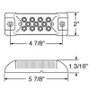 13 LED Reflector Rectangular Clearance/Marker Light - Amber LED/Amber Lens United Pacific 39592