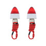 LED Bullet License Plate Fastener - Red (2 Pack)
