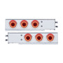 2-1/2" Bolt Pattern SS Spring Loaded Rear Bar w/6X 4" Red LED "Mirage" Lights & Visor -Clear Lens