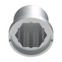 15/16" x 1 3/16" Chrome Plastic Flat Top Nut Cover - Push-On (10 Pack)