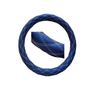 18 Inch Steering Wheel Cover Diamond Style Billet Blue, W/ Double White Stitch