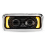 Heated Chrome Backlit LED Projector Headlight Assembly
