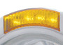 Stainless Steel Bullet Half Moon Headlight H4 w/ 10 Amber LED & Dual Mode LED Signal-Amber Lens