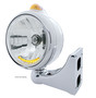 Chrome Guide 682-C Headlight H4 With 10 Amber LED & Dual Mode LED Signal - Amber Lens