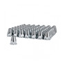 33mm X 2-5/8" Chrome Plastic Bullet Nut Covers With Flange - Push-On (Box of 20)