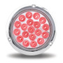 4" RED STOP, TURN & TAIL TO PURPLE AUXILIARY ROUND FLANGE MOUNT LED LIGHT - 19 DIODES
