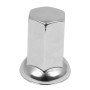 FLAT TOP WITH FLANGE CHROME STEEL LUG NUT COVER