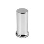 Chrome Plastic Thread-On 33mm Flat Top Tube Lug Nut Cover With Lock Flange
