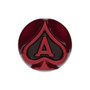 Ace Of Spades Air Valve Knob - Candy Red With Gloss Black Inlay
