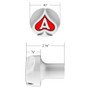 Ace of Spades Air Valve Knob - Pearl White With Gloss Red Inlay