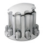 CHROME PLASTIC ABS REAR AXLE COVER SET WITH LOCKING TABS & STANDARD HUB CAP