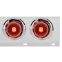 2-1/2" BOLT PATTERN SS SPRING LOADED BAR WITH 6X 4" 13 LED ABYSS LIGHTS & VISORS - RED LED/RED LENS (PAIR)