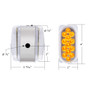 26 LED Dual Function Reflector Double Face Oval Light With SS Bracket - Amber & Red LED/Clear Lens