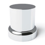 33MM X 2" CHROME PLASTIC FLAT TOP NUT COVERS WITH FLANGE - PUSH-ON (10-PACK)