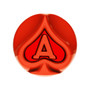Ace Of Spades Air Valve Knob - Cadmium Orange With Gloss Red Inlay