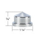 3/4" X 7/8" CHROME PLASTIC POINTED NUT COVERS - PUSH-ON (COLOR BOX OF 10)