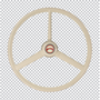 Retro Bone - 20" Painted Polyurethane Rim, 3-Spoke Steering Wheel, Retro Ring, Retro Horn Button