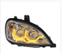 Chrome Projection Headlight W/Dual Function Light Bar For 2001-2020 Freightliner Columbia