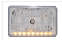 4" X 6" Crystal Headlight w/ 9 Amber LED Position Light