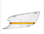 Chrome Air Intake Grille w/ GLO LED Light For 2012-2020 Peterbilt 579 (Driver) - Amber LED/Amber Lens