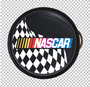 NASCAR Logo w/ Checkered Flag on Black Horn Button-Steering Creations-70162