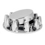 Flat Top 33mm Screw-On Chrome ABS Front Axle Cover Set-Grand General-40201