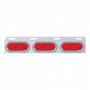 Stainless Top Mud Flap Plate With 3 Oval Lights & Visor - Red Lens (Each)