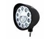 Black "Billet" Style Groove Headlight With Visor 11 LED Bulb - Chrome